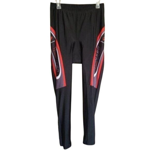 Arsuxeo Mens 3XL Padded Cycling Pants Leggings  Black/Red Stretchy Lightweight - Picture 1 of 7